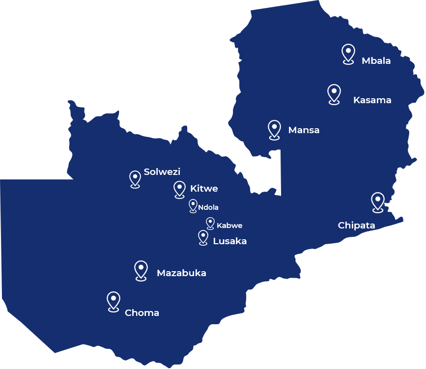 Spectrum Credit branch locations across Zambia